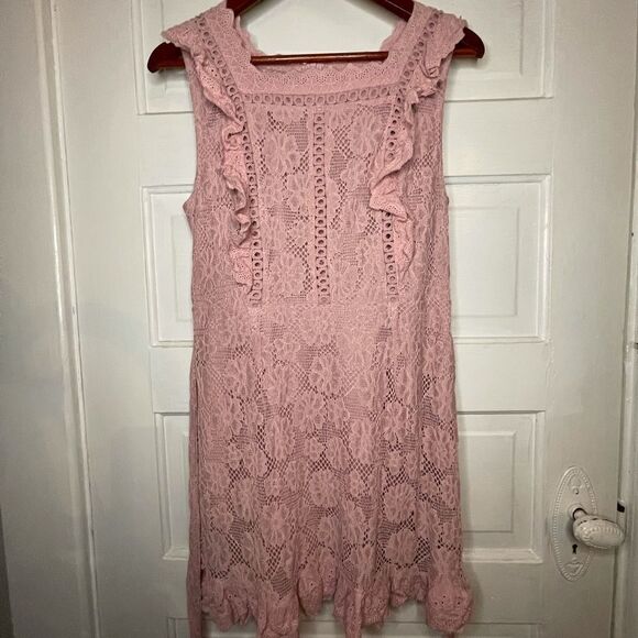 entro Blush Lace Sleeveless Summer Dress - Picture 2 of 14